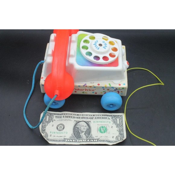 Vtg Fisher Price Chatter Telephone 2063 w/Confetti - Picture 9 of 9